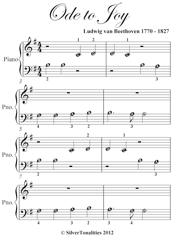 Sheet music to Ode to Joy